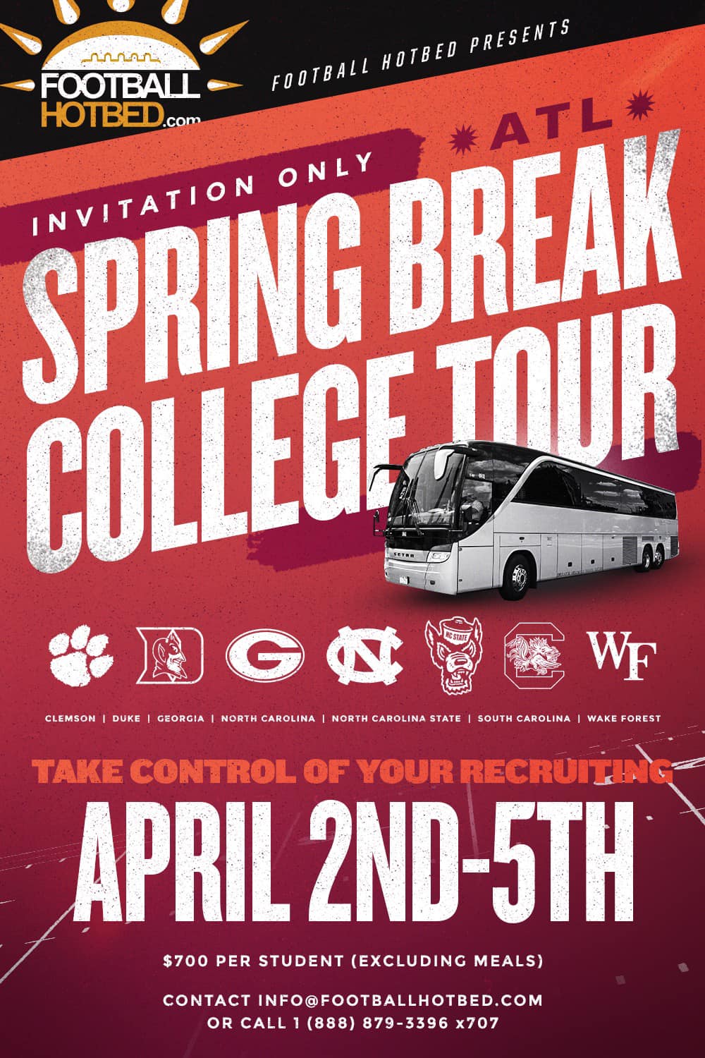 ATLANTA Spring Break College Tour April 2nd5th Football Hotbed